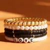 Joyería Europea y Americana Transfronteriza Joyería de Mano Colorido Cerámica Blanda Retro Elegante Colorido Perla Cerámica Blanda Pulsera Pulsera Amor 5 Piezas