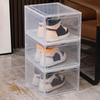 Caja de Zapatos Transparente de Acrílico de Tapa Dura Estante Plegable para Zapatos Ahorrador de Espacio Caja de Zapatos de Plástico para el Hogar Anti-Polvo Anti-Oxidación