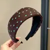 Diadema de punto estilo retro americano de ala ancha, de alta gama, adecuada para frentes amplias, a la moda, versátil para uso diario y para ir al trabajo, pinza para el pelo y accesorio para el cabello