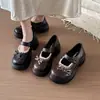 Zapatos Mary Jane de moda con ribete de encaje y suelas de plataforma para mujer, estilo retro, que aumentan la altura, de suela gruesa, con lazo y estampado de cuadros