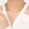 Corrente Lateral Minimalista Colorida e Única com Contas, Colar de Contas Coloridas em Resina para Mulheres, Corrente de Clavícula Dourada