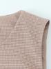 Comercio Exterior Transfronterizo Estilo Americano Primavera y Otoño Nuevo Estilo Europeo y Americano Chaleco de Cuadros para Mujer Ropa de Abrigo para Mujer