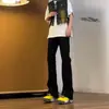 Moda de Verano 2025 para Hombre Estilo Hong Kong Jeans con Letra Personalizada Hip-Hop Ins Moda High Street Tendencia Fresco Pantalones Largos