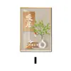Pintura decorativa de escada duplex estilo creme parede de fundo de sofá da sala pinturas penduradas de três peças corredor corredor mural de plantas verdes