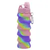 Venta Caliente Transfronteriza Creativa de Silicona Plegable Taza de Agua Botella de Agua Deportiva de Alta Temperatura con Tapa Portátil Regalo Taza de Agua