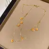 Collar de Borlas Multicapa Flor Dorada de Segunda Mano, Popular en Xiaohongshu, Estilo Lujo Ligero, Cadena Dulce de Verano para Clavícula para Mujeres