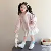Chaqueta Dulce de Niña Estilo Coreano con Volantes Estilo Primavera y Otoño 2026 Nueva Moda Infantil Chaqueta Elegante para Niña Top