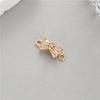 Jiexing joyería diy colgante de circón lazo margarita copo de nieve colgante sencillo doble colgante conector de oro de 14k accesorios