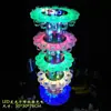Estante de Vino Luminoso Barra LED Creativo Portavasos Bala Nocturno KTV Estante Giratorio para Cócteles Acero Inoxidable Utensilios de Barra