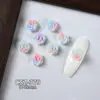 Decorações Populares de Unhas Flor Rosa Sereia Esculpida Macia, Borboleta Iridescente de Resina 3D Decorações de Unhas DIY Usáveis