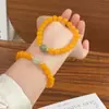 Pulsera de Ágata Amarilla Natural con Cuentas de la Fortuna de Jade Hetian, Pulsera de Cuentas Estilo Chino para Mujer, Suministro Mayorista para Tiendas de Joyería