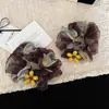 Venta Caliente Scrunchie Coreano Amarillo de Flores Pequeñas para Mujeres Accesorio Versátil de Moda Verano