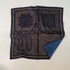 Lenço Quadrado Escovado Ins Retro Estilo Old Money Original Coreano 2025 Impresso Frente e Verso Camadas Versátil Lenço de Pescoço Cinto de Cintura para Mulheres