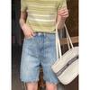 Pantalones Vaqueros Sueltos Casuales Estilo Coreano No Reembolsables Ni Intercambiables Verano Nuevo Cintura Alta Rectos Ajustados 5877