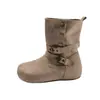 Botas Plataforma Chunky Estilo Martin Retrô para Mulheres, Novo Estilo Outono 2026, Combinadas com Saias, Botas de Cano Médio e Curtas Emagrecedoras