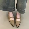 Zapatos de Mujer Chuyuji Estilo Retro Francés Punta Fina Mary Jane Bajos 2026 Modelo Nuevo Correa Única Tacón Medio Elegante para Mujer