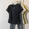 Ropa para Mujer Tallas Grandes 2026 Verano Nuevo Cuello en V Abotonada Adelgazante Versátil Manga Corta Estilo Simple Camiseta Top