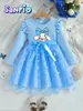 Vestido de Manga Larga con Lazo de Comercio Exterior Transfronterizo 2026 Otoño Nuevo Estilo Moda para Niña Vestido de Malla Vestido de Princesa Moderno