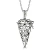 Pendente Vazado Flor Gota Mexicana Aromaterapia Corrente de Aço Titânio Diamante Difusor de Óleo Essencial Colar para Mulheres