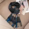 Bufanda 100% Lana Cálida Otoño e Invierno Bufanda a Cuadros para Mujer Suave Engrosada Versátil Bufanda de Alta Gama Venta al por Mayor