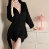 Camisa Night Crisp Estilo Novio Nueva Sexy talla grande Sexy Pijama Camisón Fino para Mujer Ropa para el Hogar Traje Hermoso