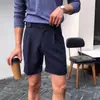 Novos Shorts Casuais Masculinos de Verão Personalidade Simples Calças Retas Shorts de Terno de Cinco Pontos Retrô Coreano Tendência Masculina