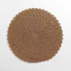 Manteles individuales redondos tejidos de estilo nórdico, tapetes resistentes al calor tejidos de paja, tapetes decorativos de mesa antiescaldamiento y antideslizantes, posavasos tejidos de cuerda de papel