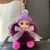 Lindo llavero colgante de peluche con forma de ojo grande para coche, con personalidad, creativo, de piel de zorro real, para bolso, adornos colgantes.