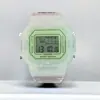 Color Macarrón Popular en Redes Sociales Alto Valor Cuadrado Pequeño Transparente Reloj Digital Ins Versátil LED para Estudiante Mujer