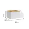 Caja de pañuelos veta de madera hogar sala de estar mesa de café caja de papel para control remoto escritorio soporte para bolígrafos multifunción compartimento caja de almacenamiento