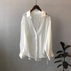 Camisa con diseño de vendaje Yan Shuang para mujer, nueva de verano 2023, estilo coreano, ligera, holgada, ropa con protección solar 3117