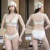 Conjunto de Lingerie Feminina Sexy Costas Nuas Push-Up Sem Aro, Confortável e Respirável Conjunto de Sutiã Triângulo com Renda