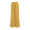 Calça Casual de Linho Microperfurada Feminina 2025 Nova Verão Fina Microperfurada Cordão Cintura Alta Perna Larga Reta Calça Longa