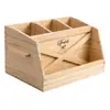 Caja de almacenamiento compartimentada de madera maciza, organizador de utensilios de cocina, caja de almacenamiento de condimentos para escritorio, caja de madera multi-compartimento, estante de almacenamiento de madera