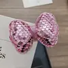 Grampo de Cabelo Europeu e Americano Colorido com Laço de Lantejoulas Dupla Camada Grampo de Cabelo Brilhante Infantil Acessórios de Cabelo Fofos de Princesa Touca para Bebê