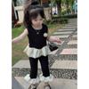 ¡Pequeño Chef Cisne Negro Dulce! Conjunto de Chaleco Elegante de Princesa Ballet para Bebé Niña con Pantalones Acampanados de Moda Tendencia