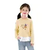 Ropa para Niños Camiseta Rayada de Encaje para Niñas 2026 Otoño Nuevos Tops Elegantes para Niños Ropa de Otoño de Manga Larga para Niños Mayores