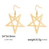 Pendientes de acero de titanio de gran venta en Europa y América, diseño de nicho, pendientes colgantes de pentagrama irregulares elegantes de alta calidad, pendientes femeninos