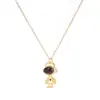 Cadena para clavícula elegante con baño de oro real, diseño de nicho femenino, collar de astronauta, collar de personalidad hip hop, joyería al por mayor