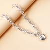 Joyería transfronteriza europea y americana, collar con colgante de corazón de melocotón grande, cadena gruesa hueca de viento frío, nicho de amor exagerado