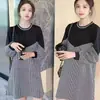 [Personalizado] Conjunto de Saia Versátil Estilo Coreano para Gestantes para Primavera e Outono, Fino de Cintura Alta, Suporte Ajustável para Barriga, Esconde a Barriga Sem Revelar a Gravidez