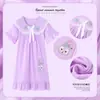 Bata de Noche de Niña Transfronteriza Pijama de Verano para Niños Vestido de Encaje de Manga Corta Vestido Pijama Delgado de Verano para Bebé Niña