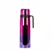 Taza termo nueva de color claro de gran capacidad para coche, práctica, para deportes al aire libre, taza de acero inoxidable con asa