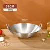 Wok de Acero Inoxidable Extra Grande Extra Grueso con Doble Asa Wok Doméstico Wok de Gran Capacidad Aplicable a Estufa de Gas Fabricante Wholesale