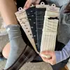 Serie Gris de Alta Inteligencia Songmu: Calcetines grises sofisticados y discretos para mujer con lazo estilo ins y diseño apilado