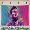 Copa Mundial 2026 en Estados Unidos, Canadá y México Tapiz Fondo de Pared de Equipo Estrella Tela de Pared Fondo Decorativo del Equipo Argentina Barcelona
