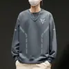 Nueva Camiseta de Manga Larga con Cuello Redondo para Primavera y Otoño 2025, Sudadera Gruesa Versátil de Moda, Camiseta Básica Unisex