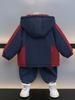 1041 Parka Forrada com Fleece para Meninos 2026 Outono e Inverno Nova Jaqueta Espessa Estilo Coreano para Crianças Pequenas, Roupa de Algodão Patchwork Tendência