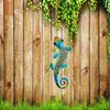 Decoração de Arte de Parede de Geckos em Acrílico da Amazon Lagarto Decoração Externa Pendurar Cerca de Jardim Decorações Domésticas