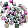 Contas redondas de ágata vermelha e verde, contas soltas de jade, contas de calcedônia rosa com flor de pêssego, pulseira faça você mesmo, colar, acessórios de joias, contas